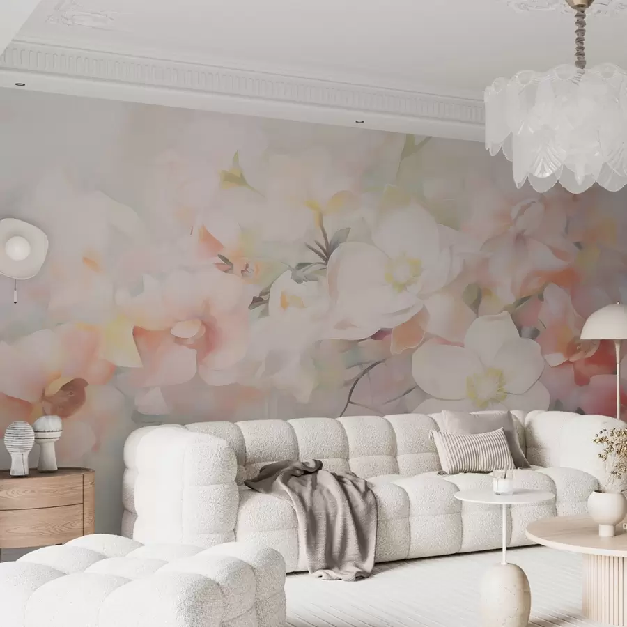 wall murals Нежно апстрактно цвеће, имитација слике w05594