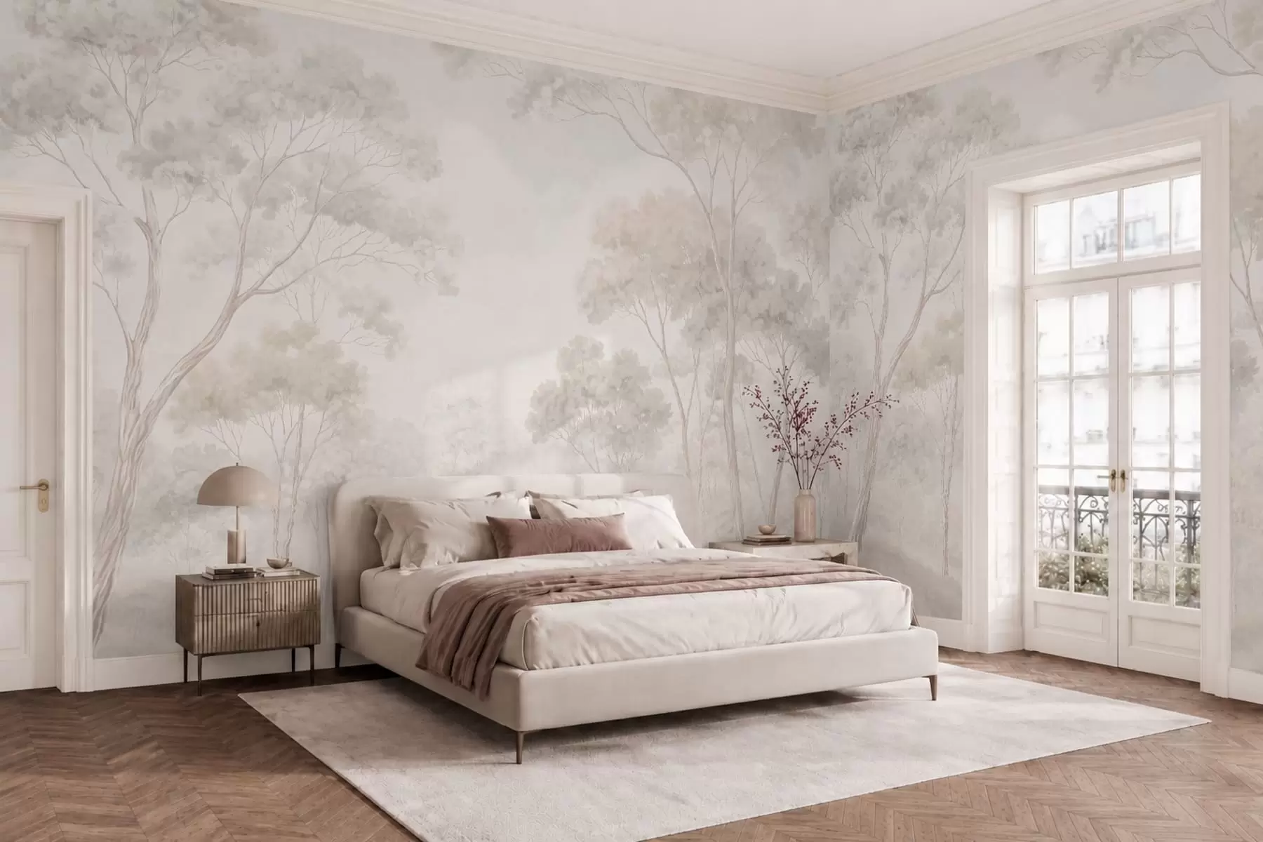 wall murals Мекана магловита шума у пастелним тоновима w05624v1