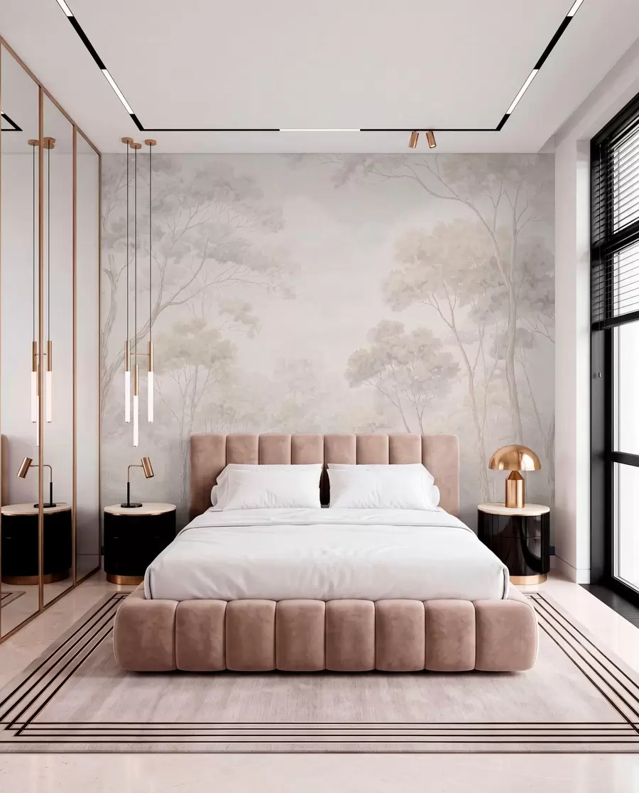 wall murals Мекана магловита шума у пастелним тоновима w05624v1