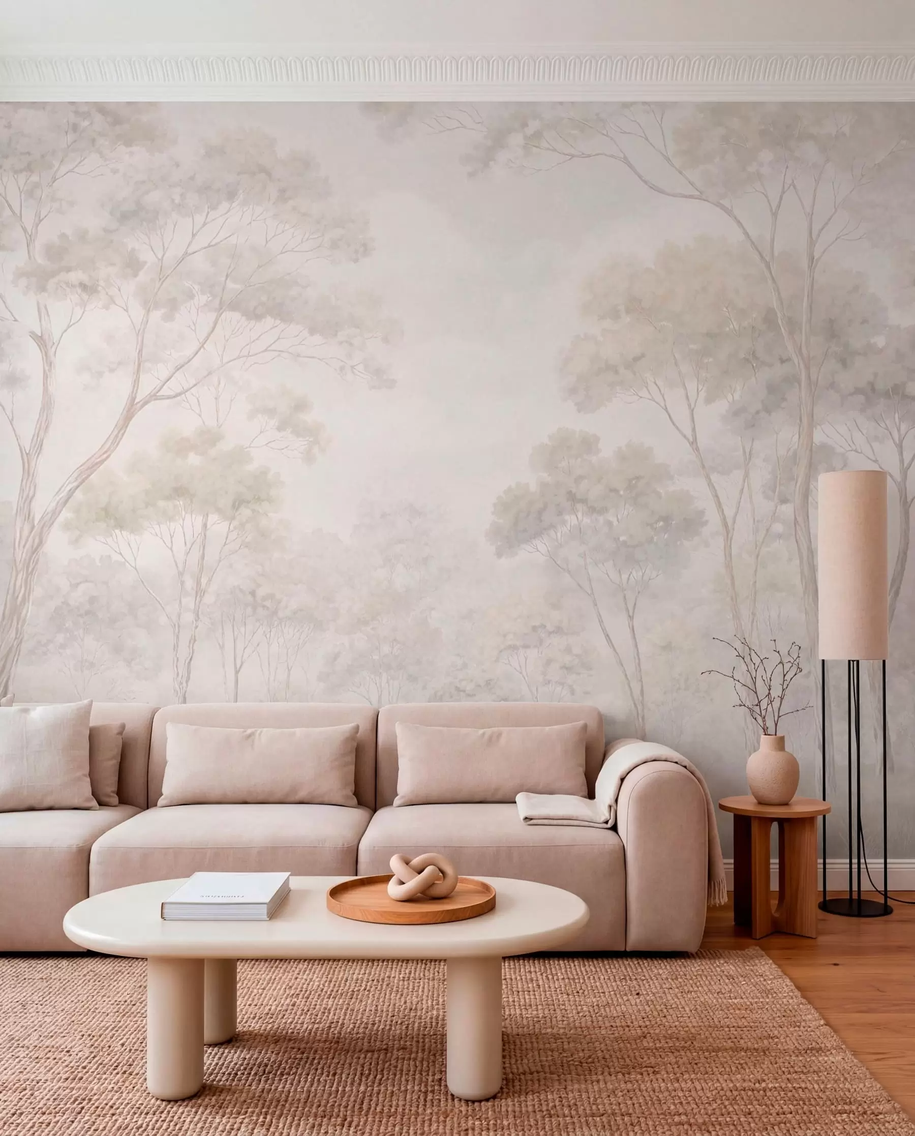 wall murals Visoke grane u kremastoj magli w05624v1