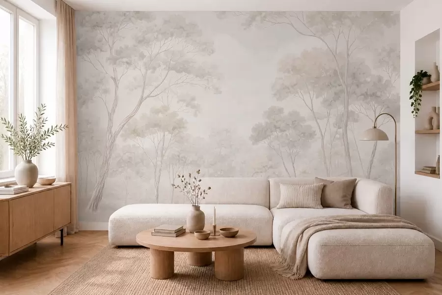 wall murals Мекана магловита шума у пастелним тоновима w05624v1