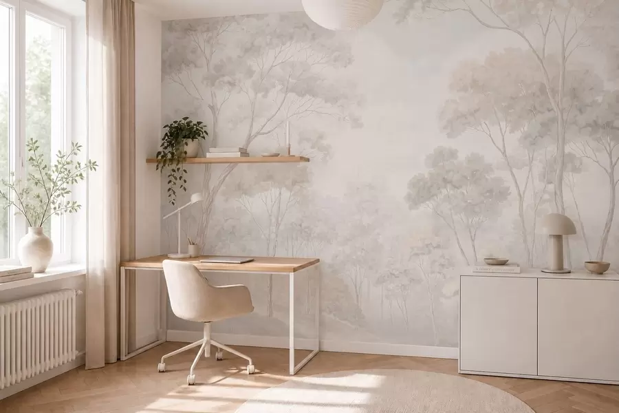 wall murals Мекана магловита шума у пастелним тоновима w05624v1