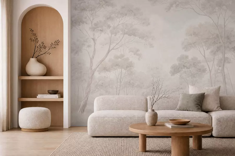 wall murals Мекана магловита шума у пастелним тоновима w05624v1