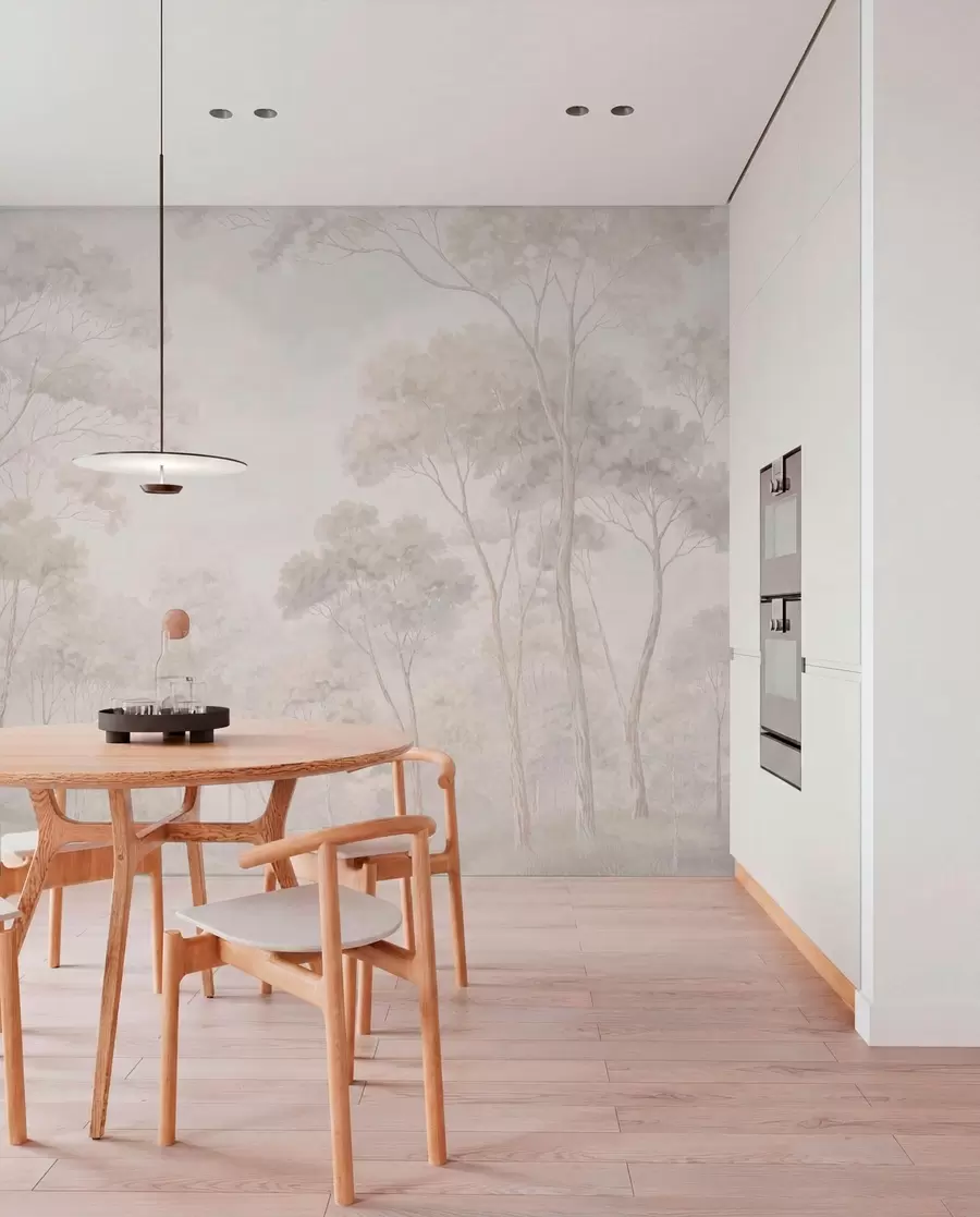 wall murals Мекана магловита шума у пастелним тоновима w05624v1