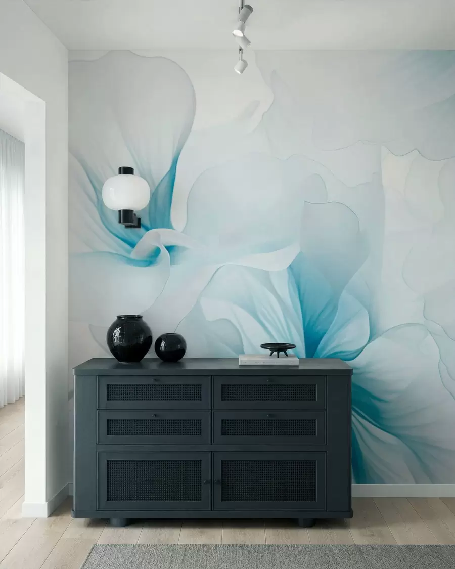 wall murals Меко руменило са прозрачним латицама у акварел стилу, елегантна цветна композиција w05360v2