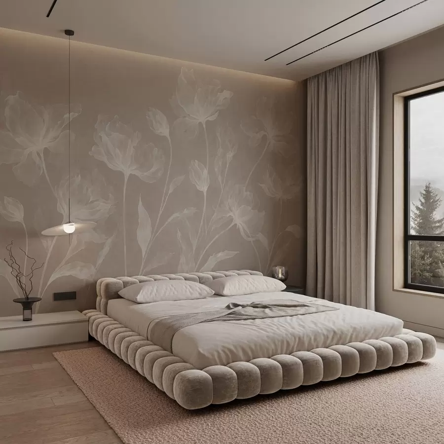 wall murals Елегантни прозрачни цветови са провидним слојевитим латицама на дугим нежним стабљикама w05579v1