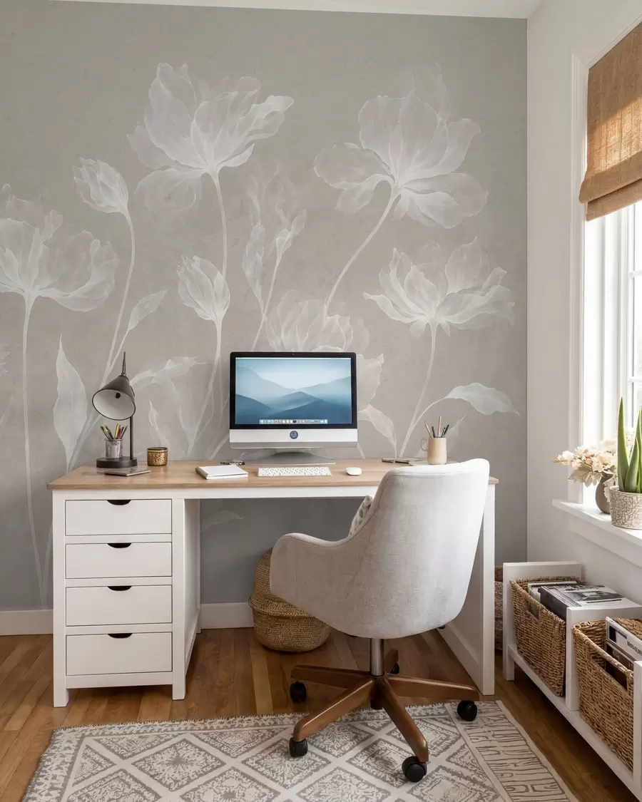 wall murals Елегантни прозрачни цветови са провидним слојевитим латицама на дугим нежним стабљикама w05579v1