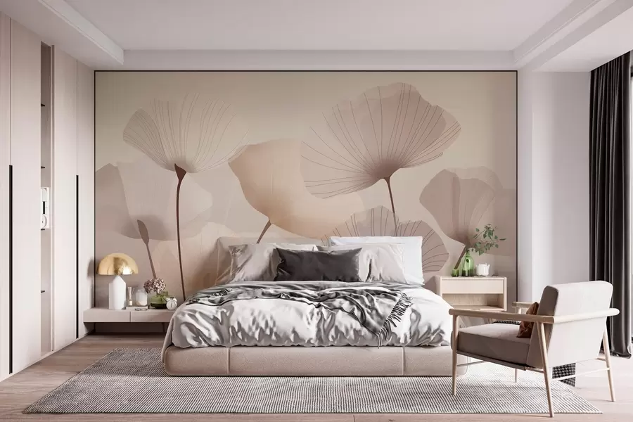 wall murals Елегантне латице на високим стабљикама у пастелним нијансама w05212