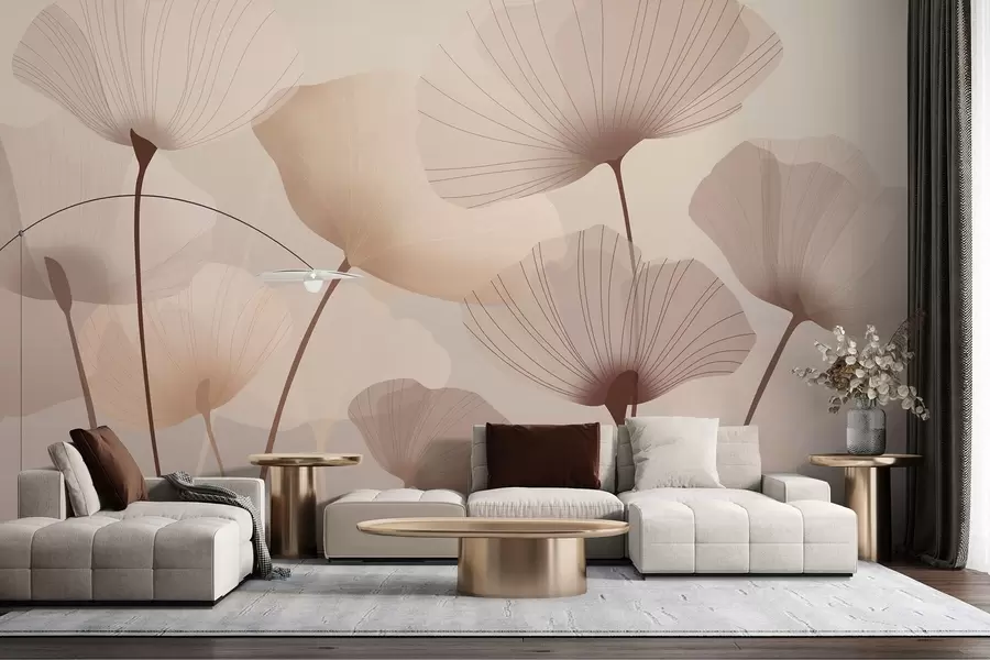 wall murals Елегантне латице на високим стабљикама у пастелним нијансама w05212
