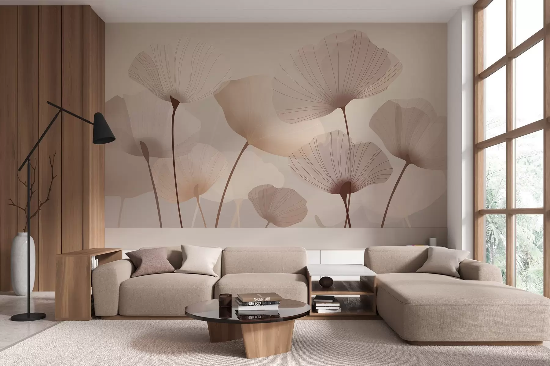 wall murals Елегантне латице на високим стабљикама у пастелним нијансама w05212
