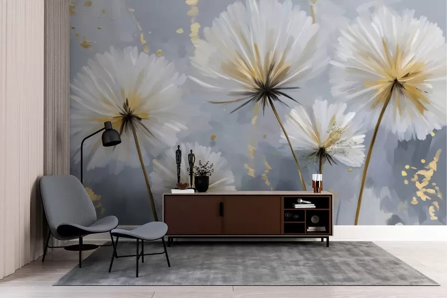 wall murals бујни маслачци у сликовитом стилу w05570