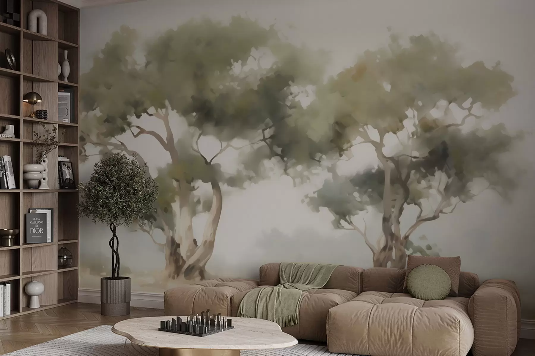 wall murals Апстрактно дрвеће имитација сликарства w05638