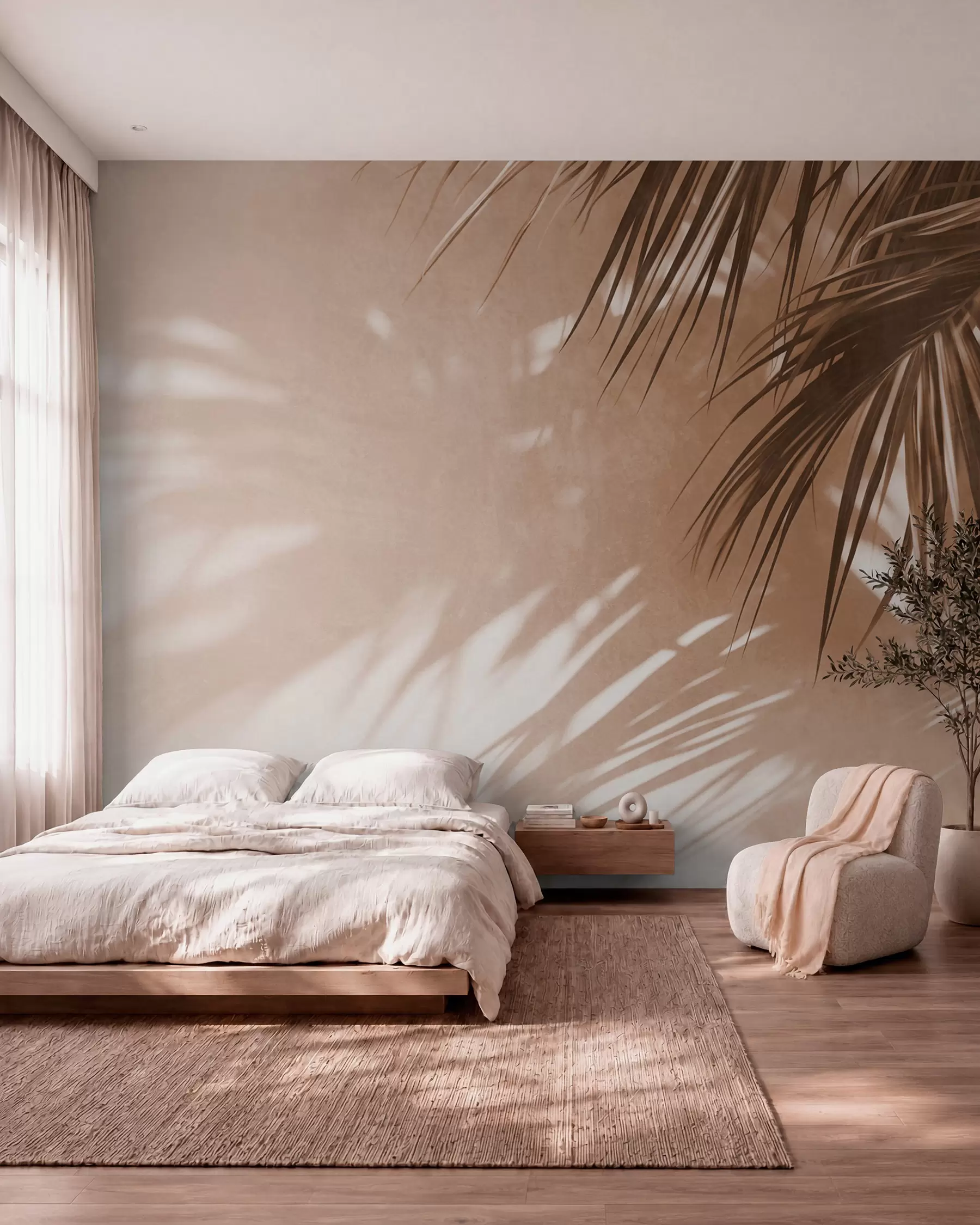 wall murals Sjenke palmi na suncu w09890