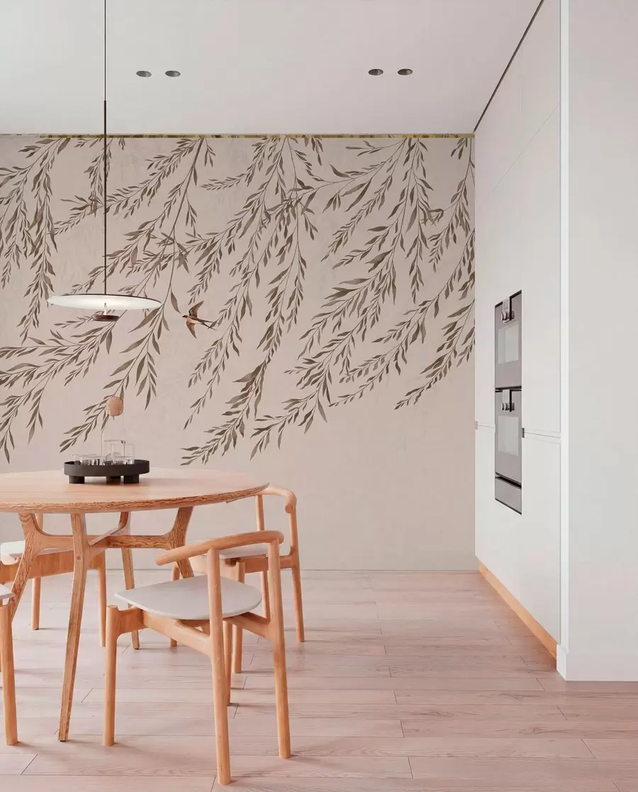wall murals Беж гране и ласте на светлој позадини w05630v1