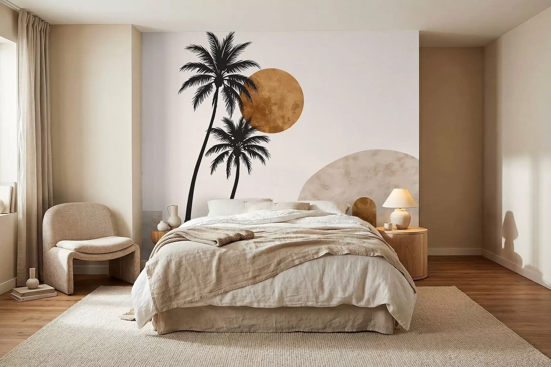 wall murals Палме и лук под топлим сунцем w05547