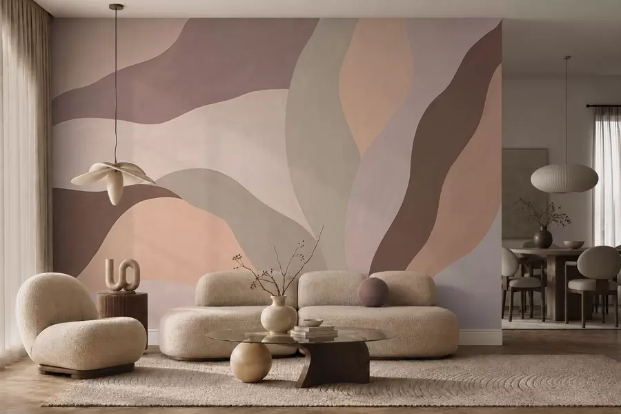 wall murals Апстрактни течни облици у пастелним тоновима w05629