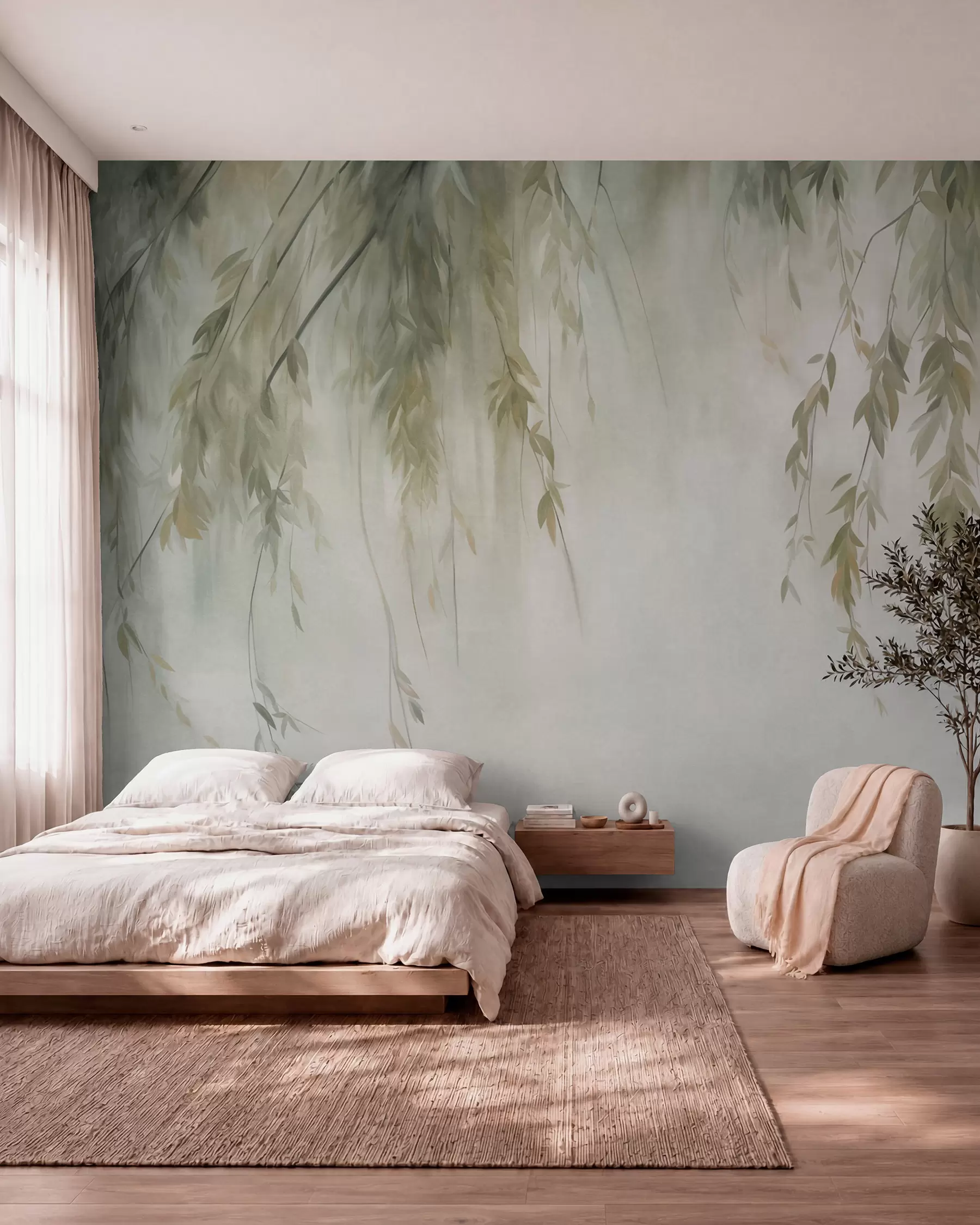 wall murals Vrba u magli w09893