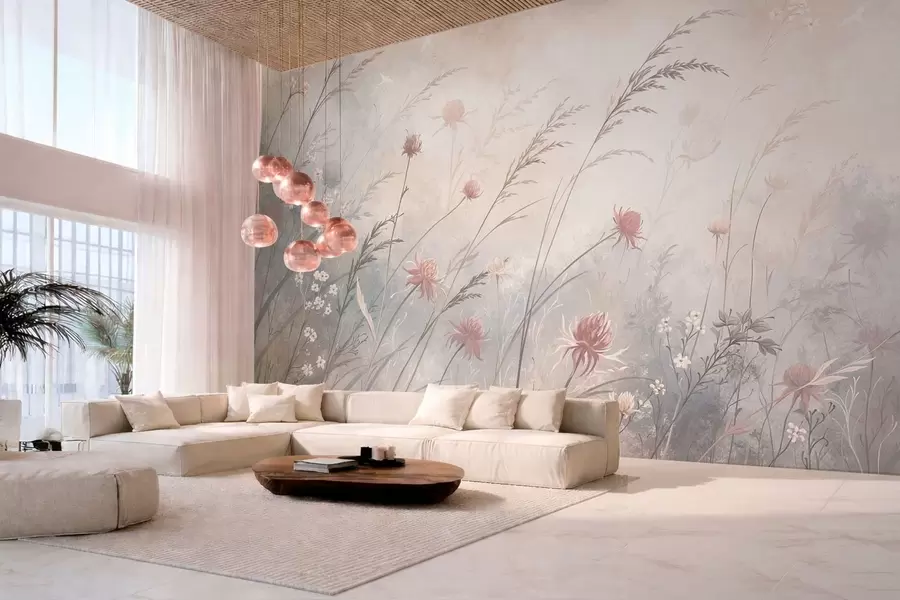 wall murals Лагано дивље цвеће у прозрачној композицији w05538v2