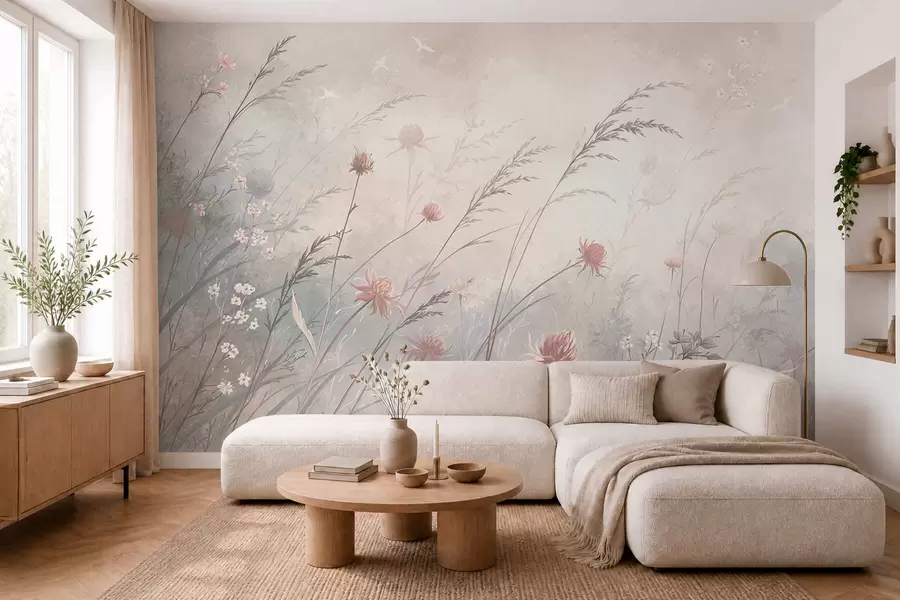 wall murals Лагано дивље цвеће у прозрачној композицији w05538v2