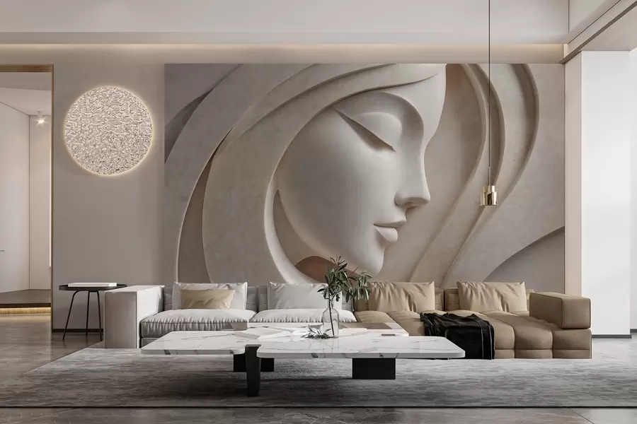 wall murals Женски профил у стилу барељефа w05569