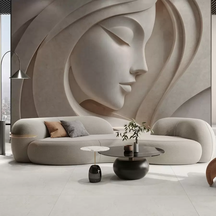 wall murals Женски профил у стилу барељефа w05569