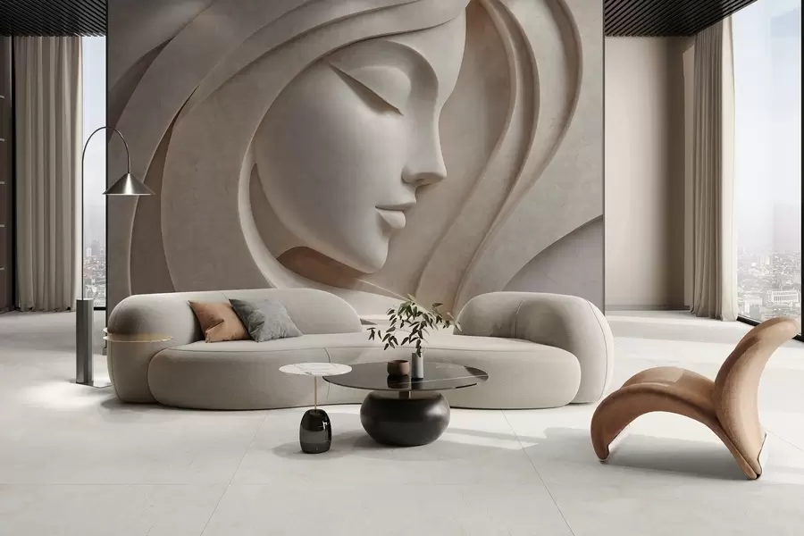 wall murals Женски профил у стилу барељефа w05569