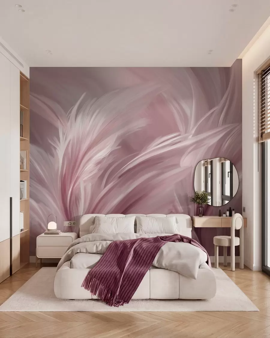 wall murals Елегантно перје у нијансама ружичасте w05658v1