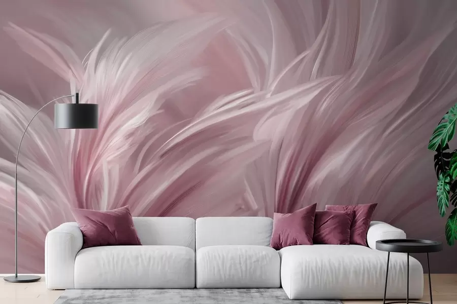 wall murals Елегантно перје у нијансама ружичасте w05658v1
