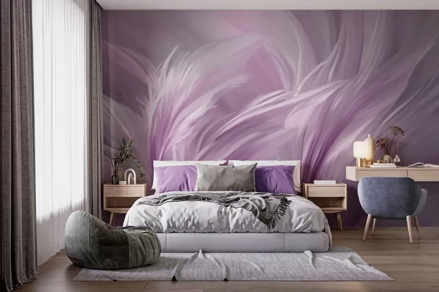 wall murals Елегантно перје у нијансама љубичасте w05658v2