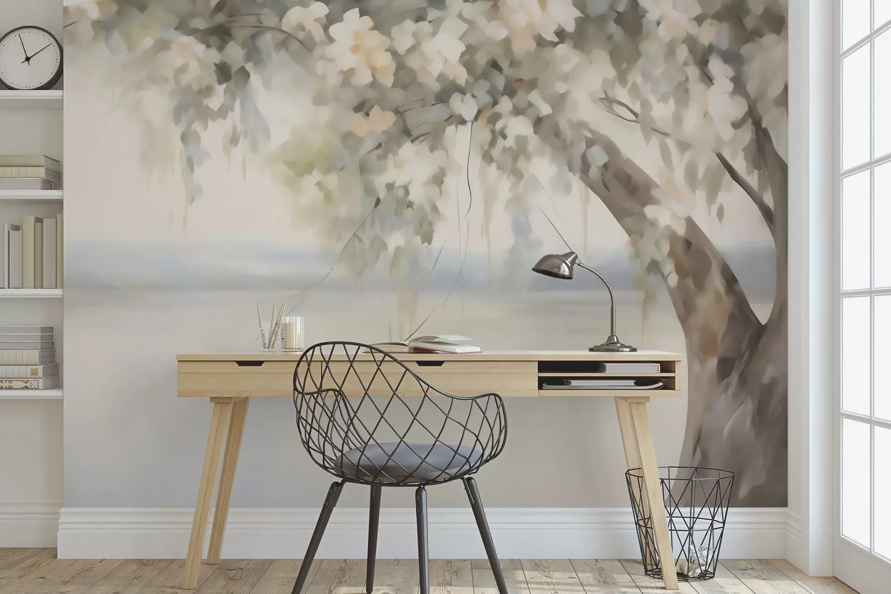wall murals Имитација слике дрвета поред језера w05670