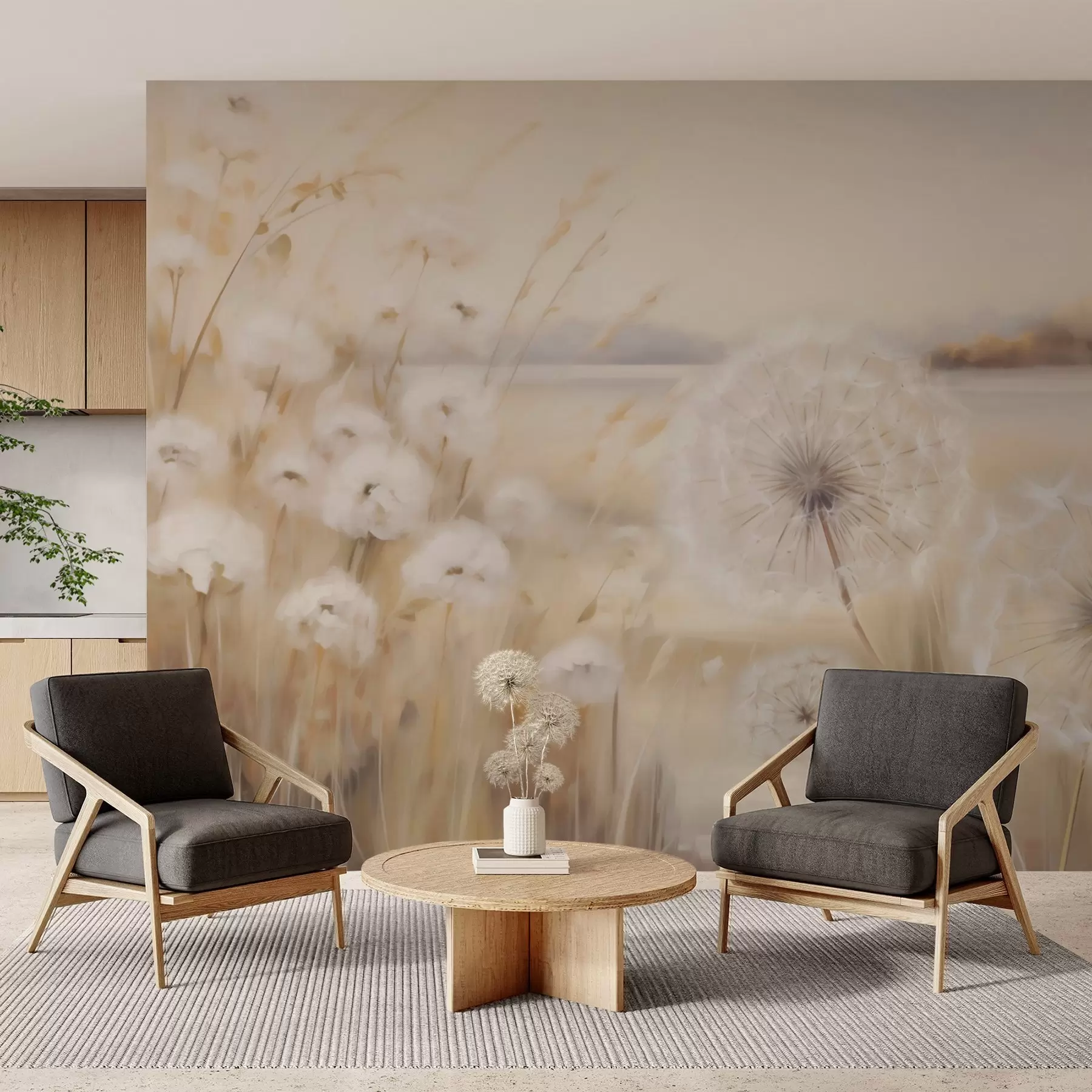wall murals Апстрактна имитација сликања маслачака w05671