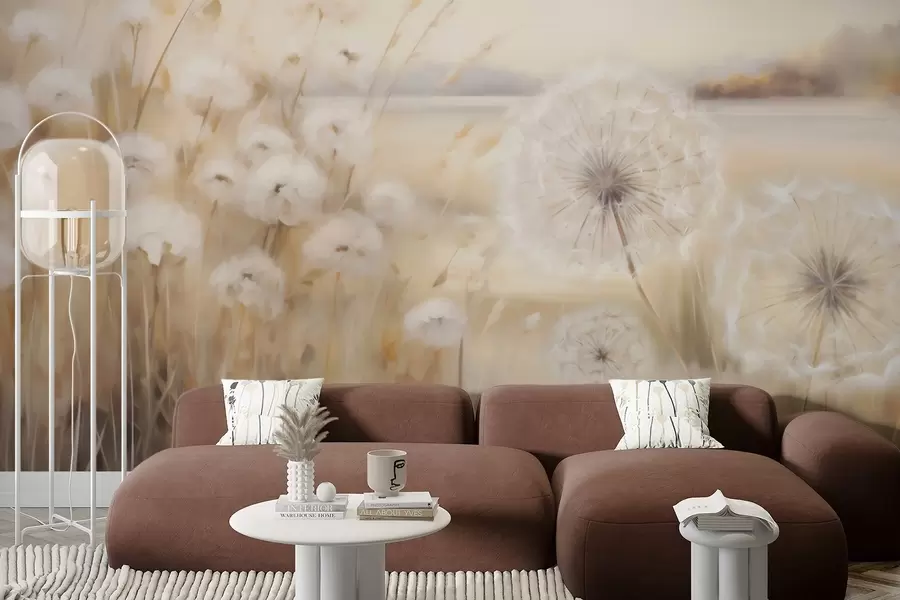 wall murals Апстрактна имитација сликања маслачака w05671