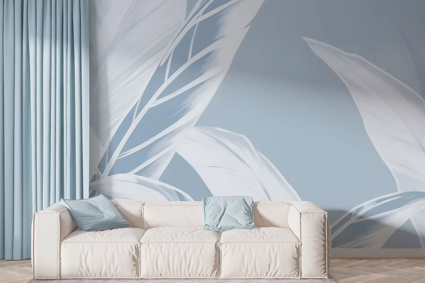 wall murals Дуги листови банане w05681v1