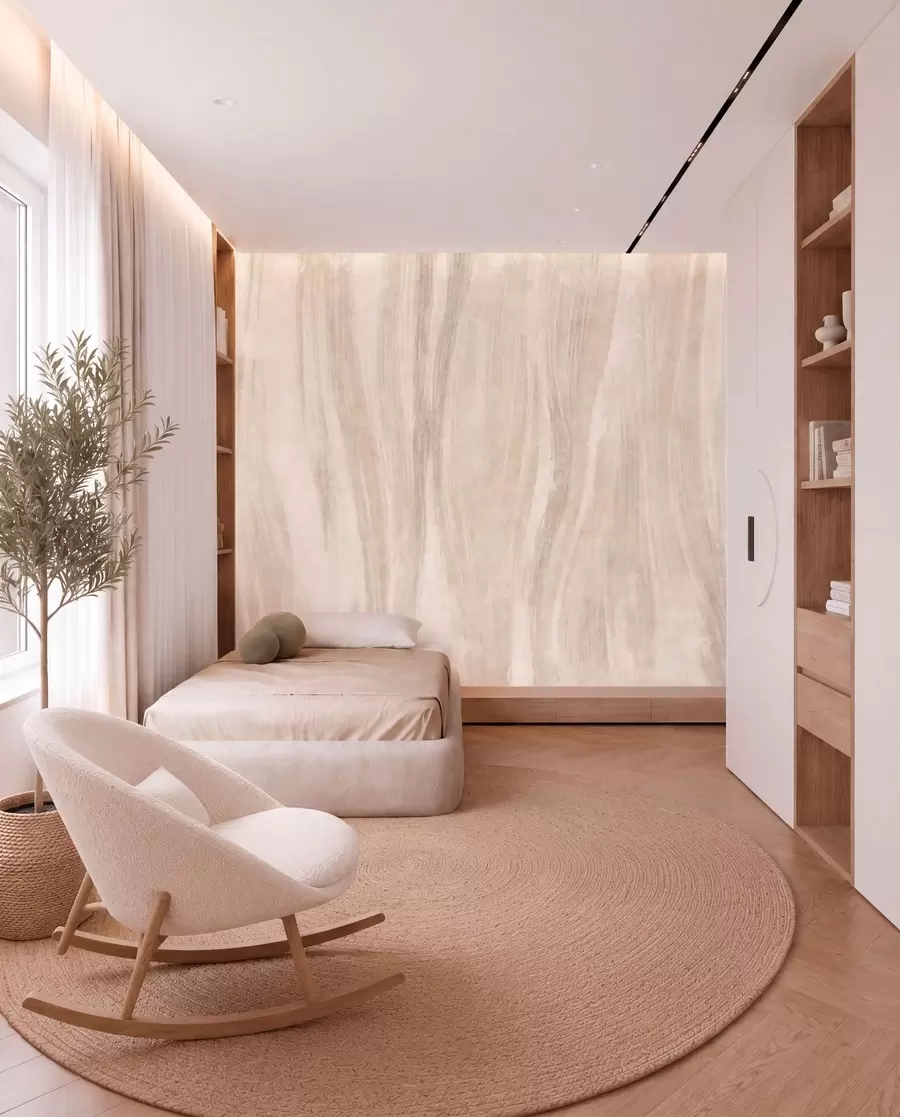 wall murals Лагана апстрактна текстура са меким вертикалним прелазима у кремастим нијансама w05686