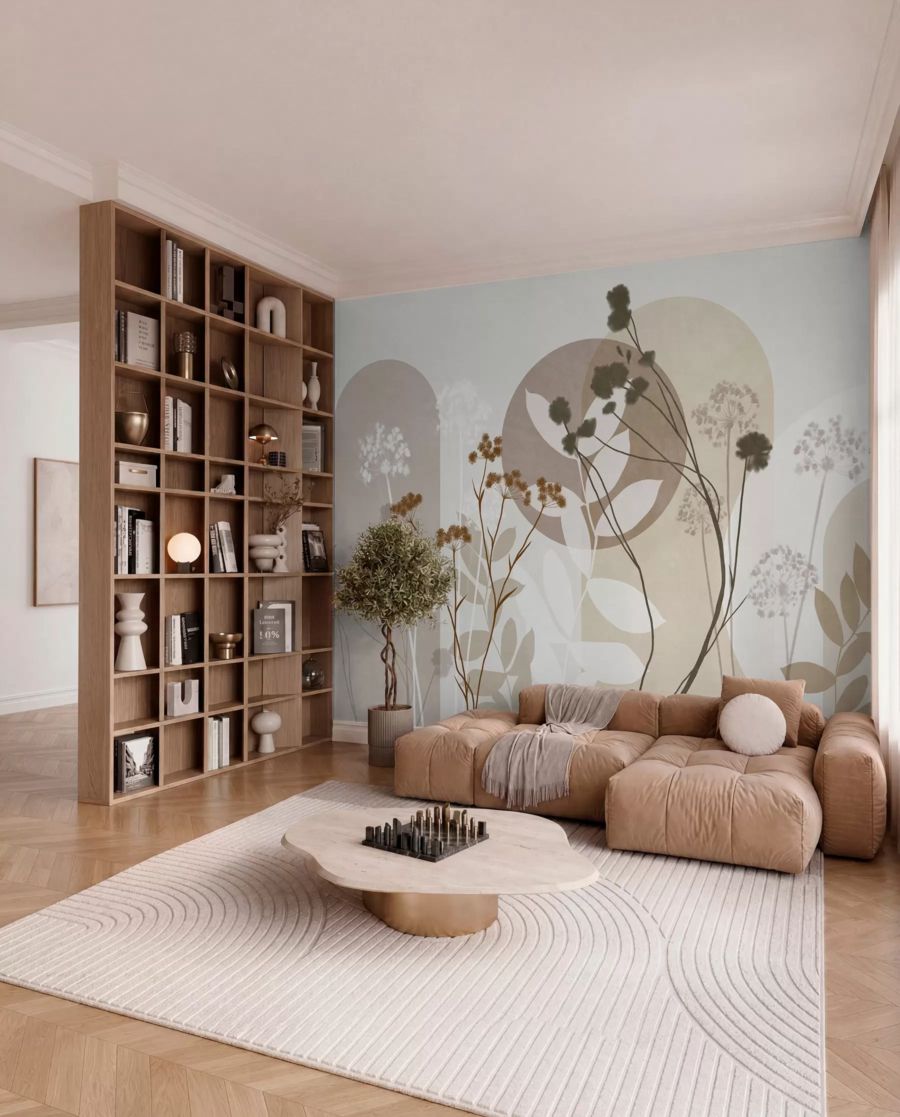 wall murals Livada u apstraktnom okviru w09906