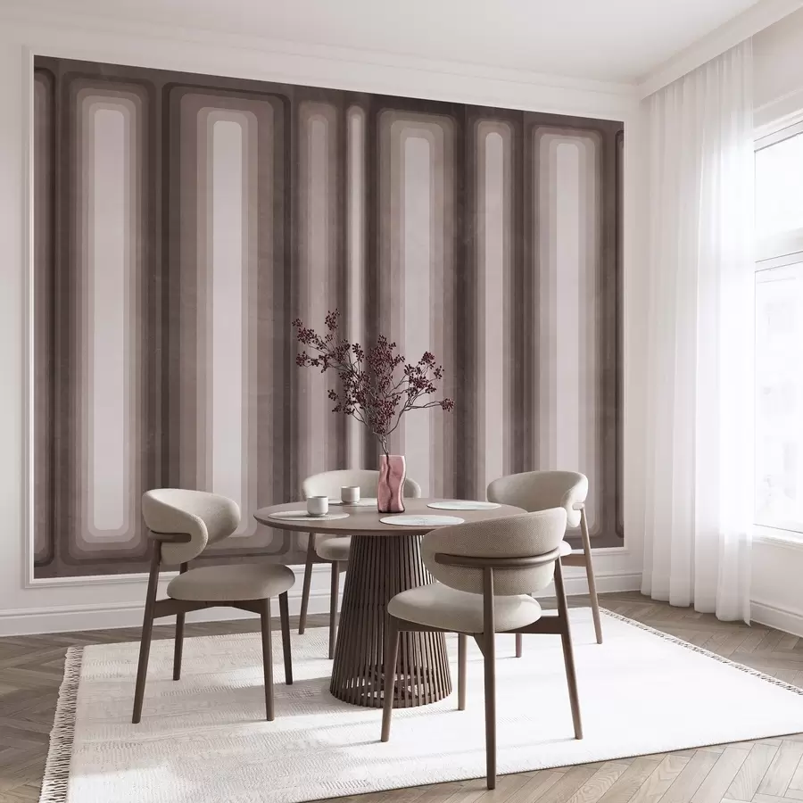 wall murals Текстурирани апстрактни вертикални заобљени правоугаоници у пригушеним тоновима браон боје w09905v1