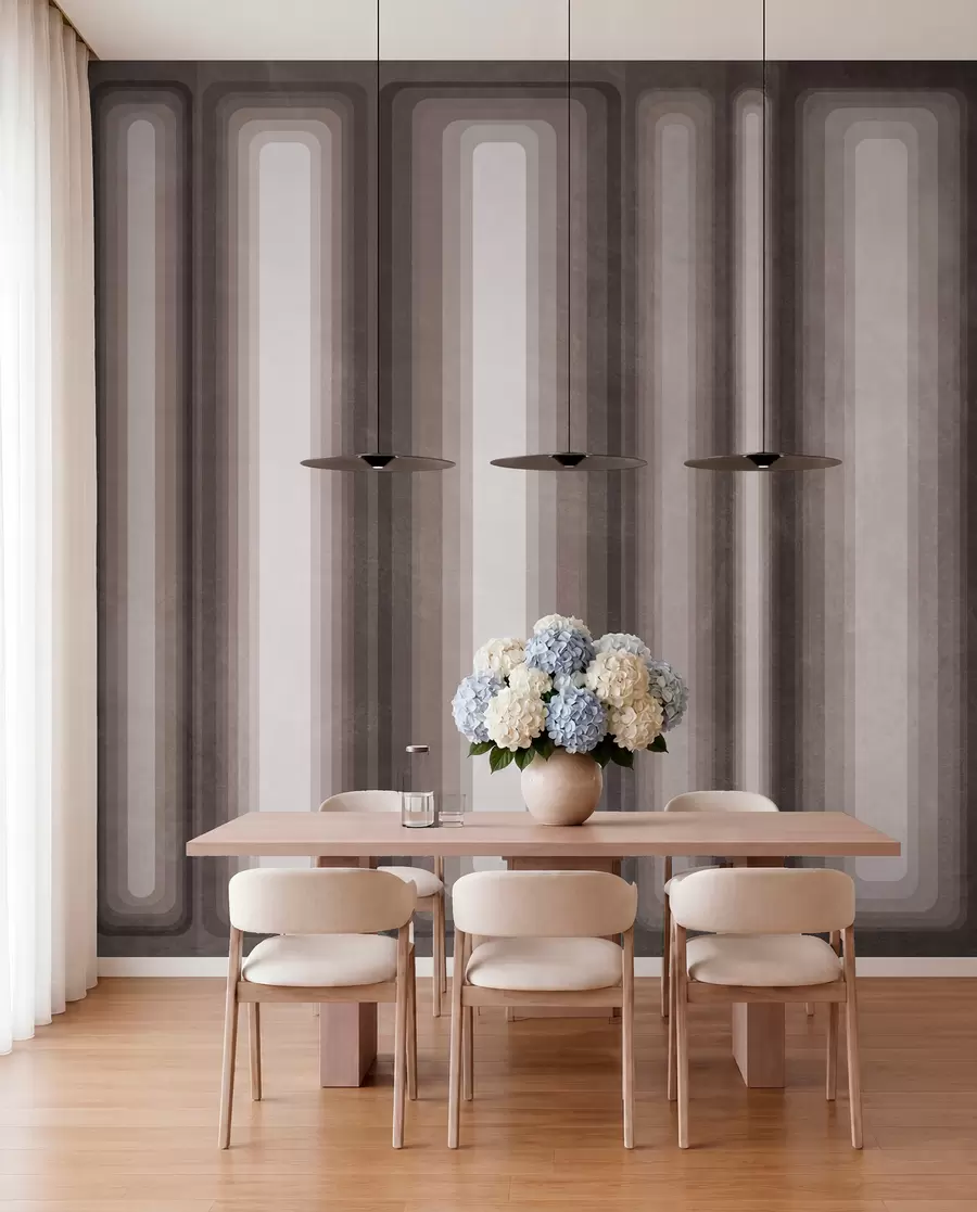 wall murals Текстурирани апстрактни вертикални заобљени правоугаоници у пригушеним тоновима браон боје w09905v1