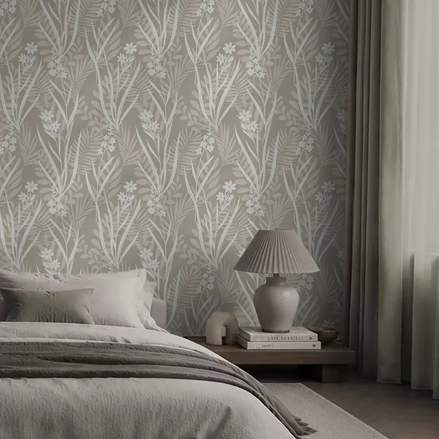 wall murals Светле ливадске биљке на беж позадини a00444
