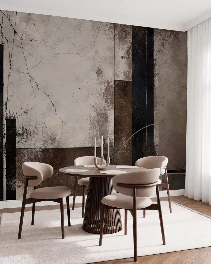 wall murals Апстрактна композиција са тамним линијама и текстурама w05541