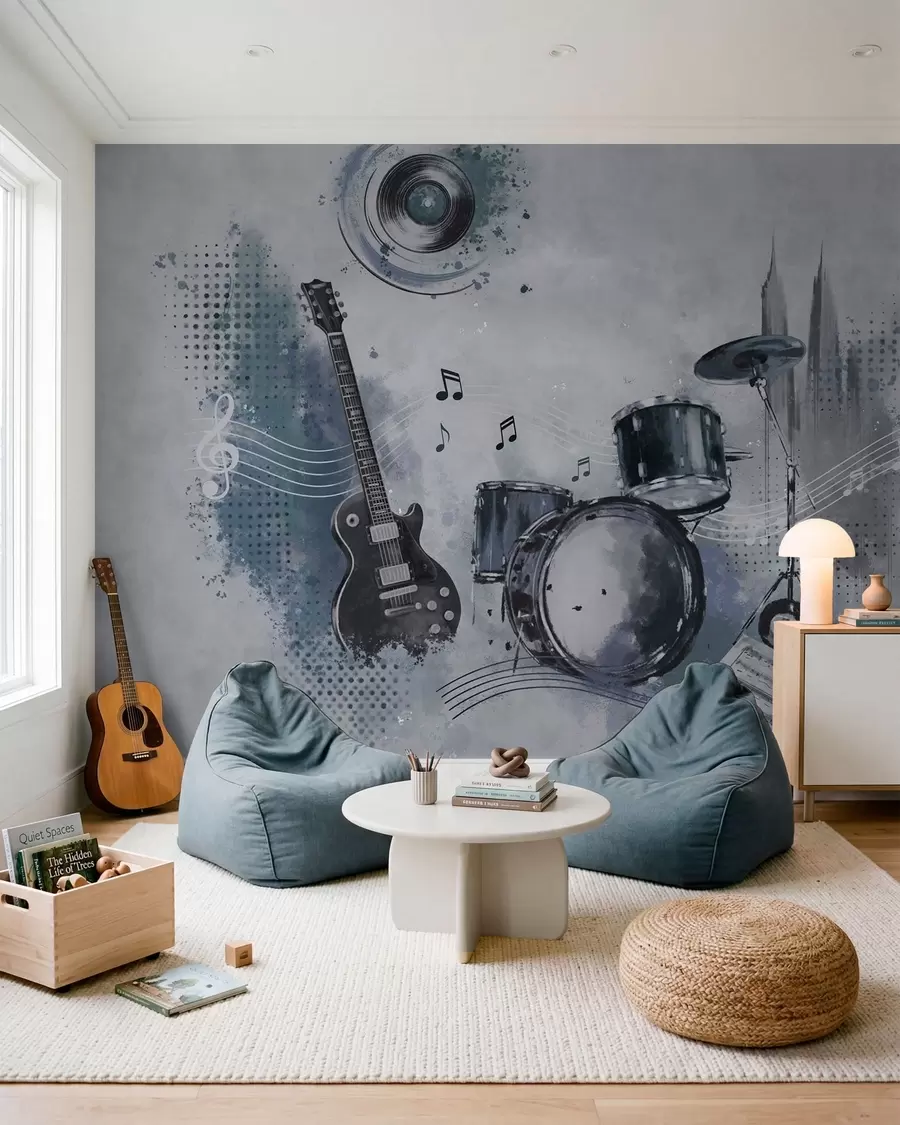 wall murals Ritam na sivom zidu w05546