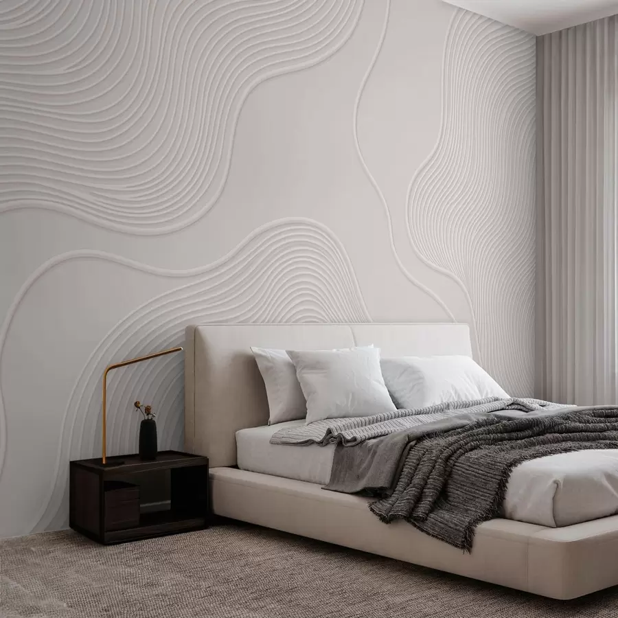 wall murals Апстрактни рељеф са течним таласастим линијама w05689