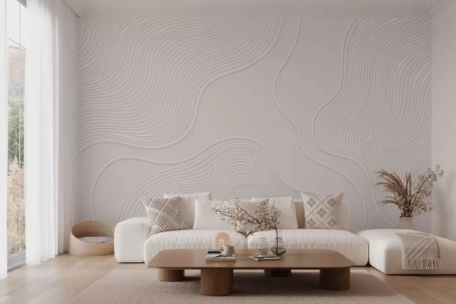 wall murals Апстрактни рељеф са течним таласастим линијама w05689