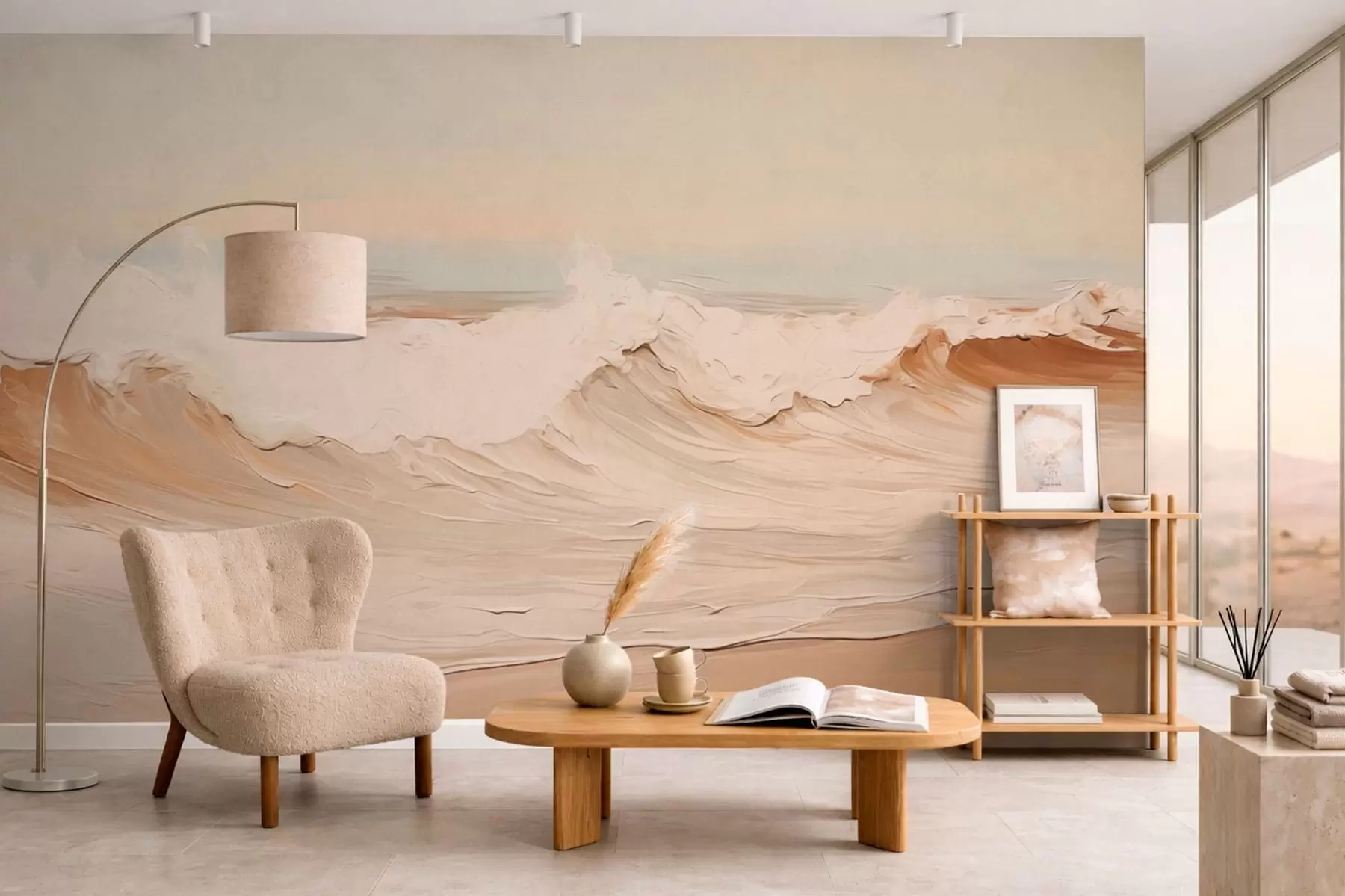 wall murals Апстрактни океански таласи у пастелним тоновима w05697