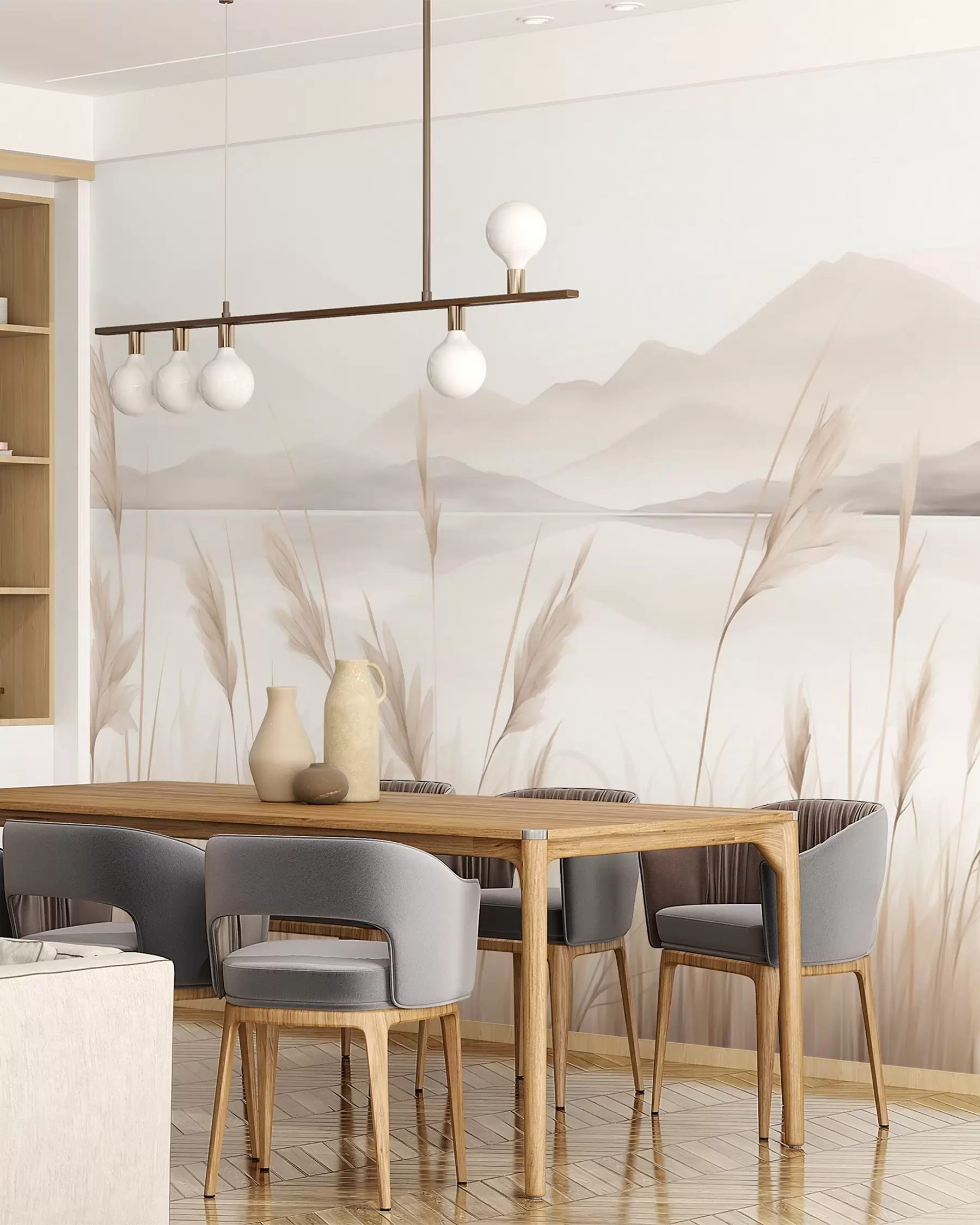 wall murals Svjetla trska i daleka brda w05704