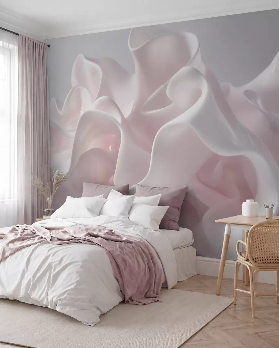 wall murals Svileni talasi u ružičastom w09858