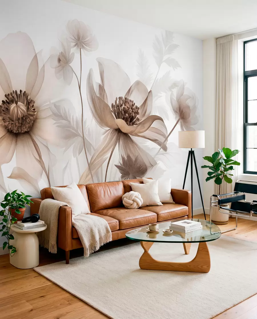 wall murals Cvjetna studija u sepiji w09900