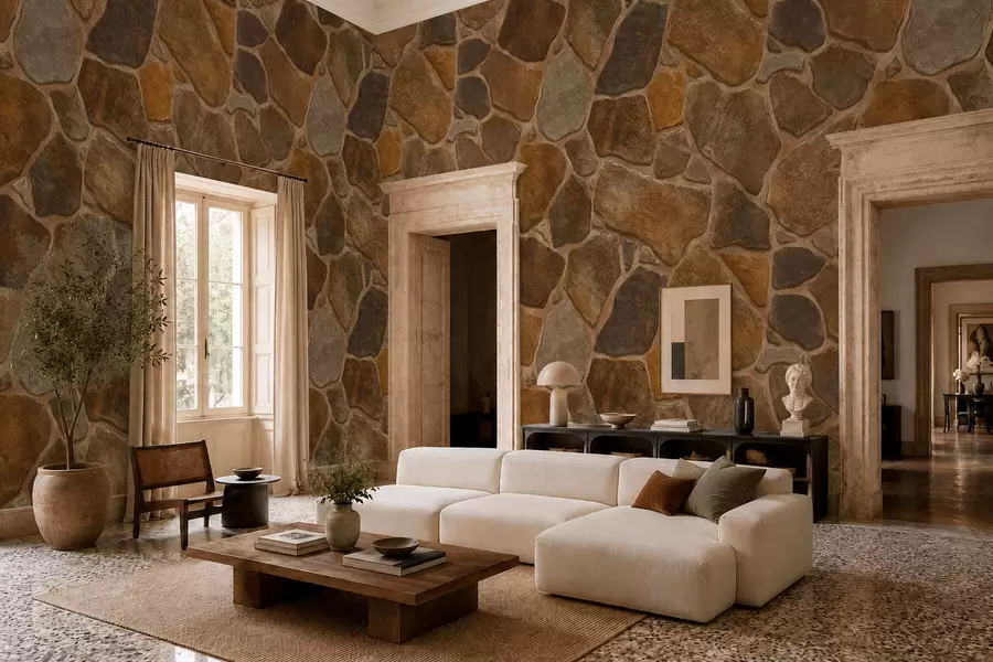wall murals Узорак природног камена у топлим тоновима w05691