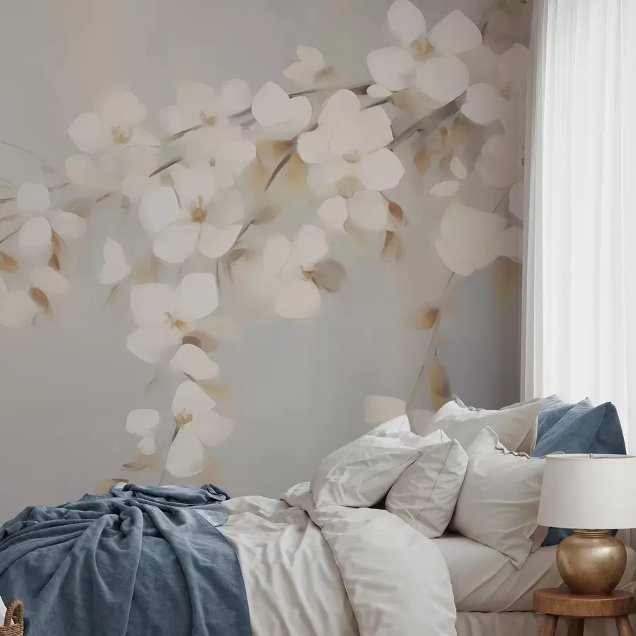 wall murals Апстрактна грана са цвећем имитација сликарства w05665
