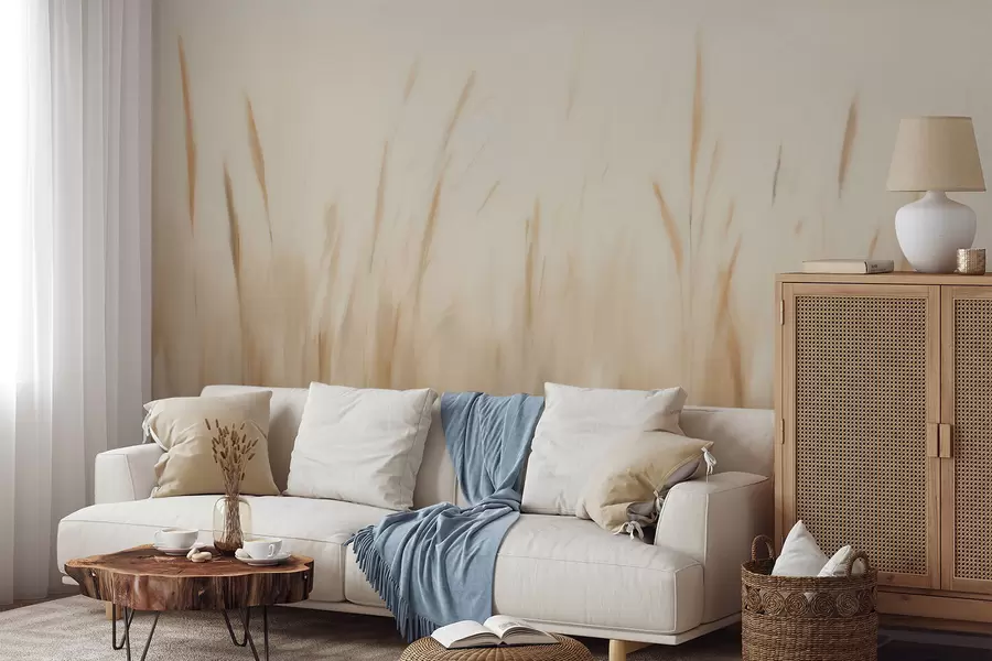 wall murals Апстрактна имитација слике суве траве w05503