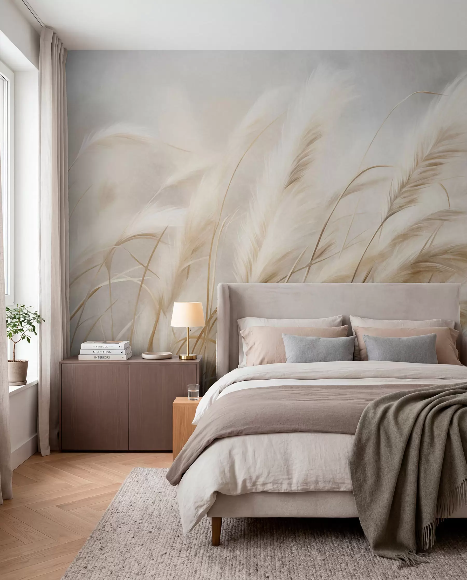 wall murals Pampas trava na povetarcu w09825